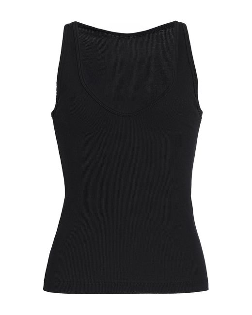 All Three Black Claire Ribbed Tank Top