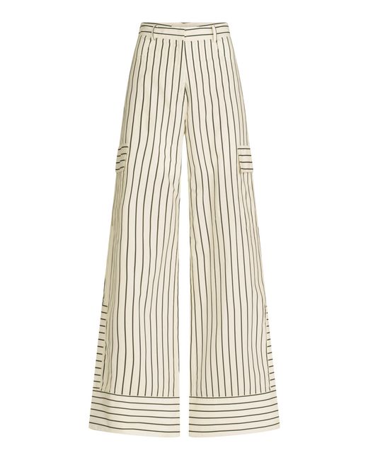 Silvia Tcherassi White Falak Cotton Flared Pants