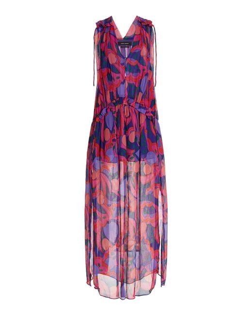Isabel Marant Multicolor Alsaw Printed Silk Maxi Dress