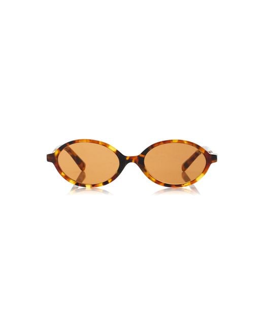 Miu Miu Brown Regard Oval-frame Acetate Sunglasses