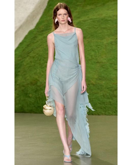 Cult Gaia Green Kalie Silk Slip Dress