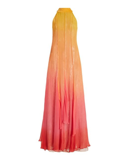Francesca Miranda White Exclusive Ombré-effect Silk Chiffon Maxi Dress