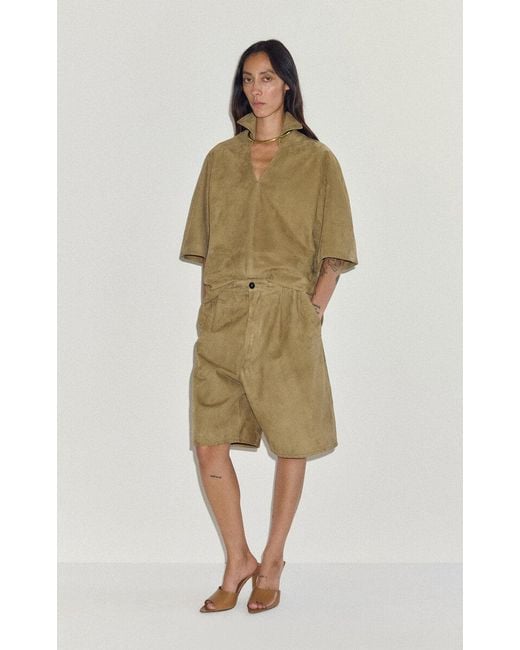 DARKPARK Green Alan Suede Shorts