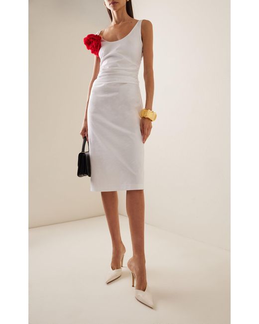 BERNADETTE White Giselle Rose Cotton-blend Dress