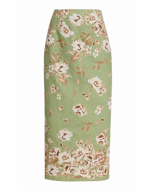Cara Cara Green Exclusive Sienna Floral Linen Maxi Skirt