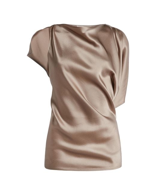 Victoria Beckham Black Kyra Asymmetrical Draped Top