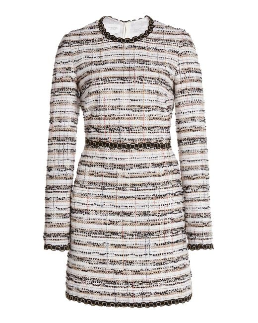 Giambattista Valli Gray Textured Cotton-blend Bouclé Mini Dress