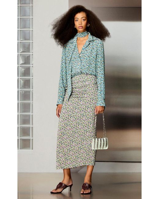 Rabanne Gray Ruched Midi Skirt