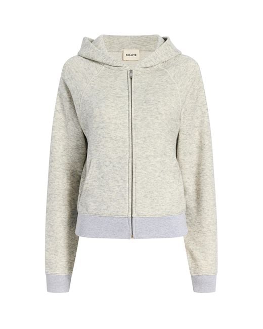Khaite White Max Cotton-Wool Terry Hoodie
