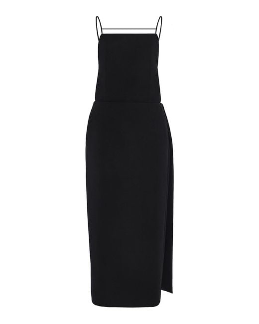 Calvin Klein Black Artemis Apron Cotton Midi Dress