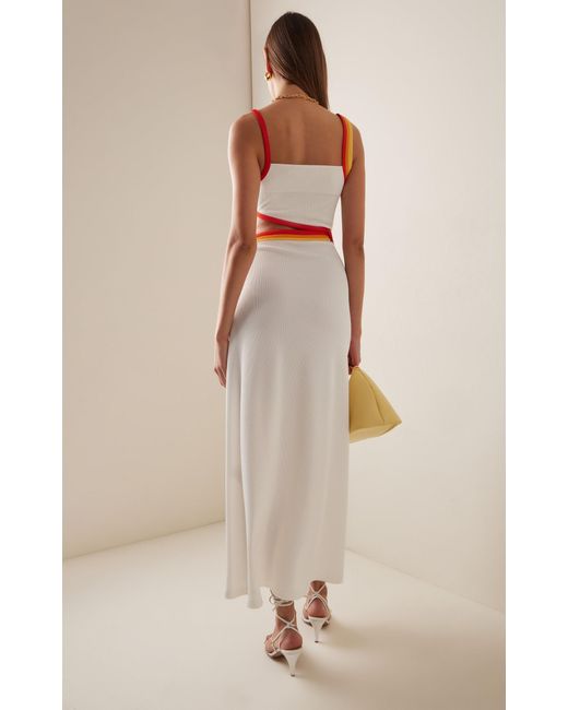 Christopher Esber White Exclusive Verner Cutout Ribbed-jersey Maxi Dress