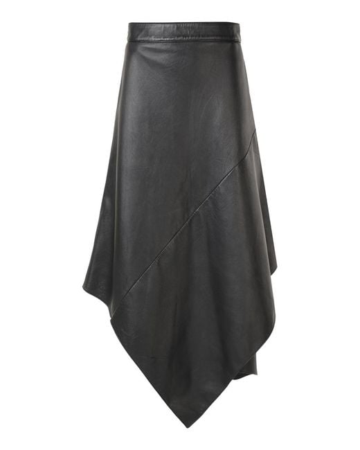 MAZ Manuela Álvarez Gray Tube Petal Leather Skirt