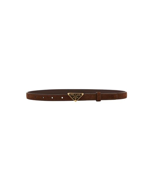Prada White Suede Belt