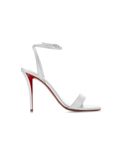 Christian Louboutin White Miss Z 100mm Leather Sandals