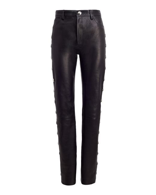 Khaite Danielle Studded Leather Pants in Blue | Lyst Canada