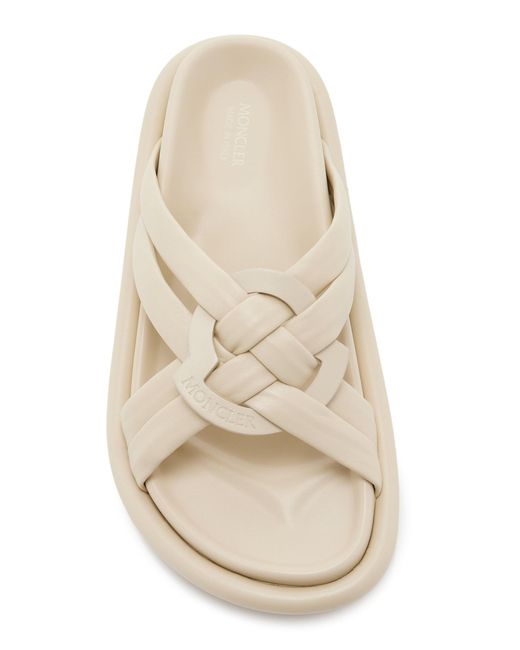 Moncler White Bell Soft Leather Sandals
