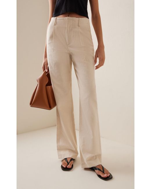 Loulou Studio White Jiva Low-rise Cotton-blend Wide-leg Pants