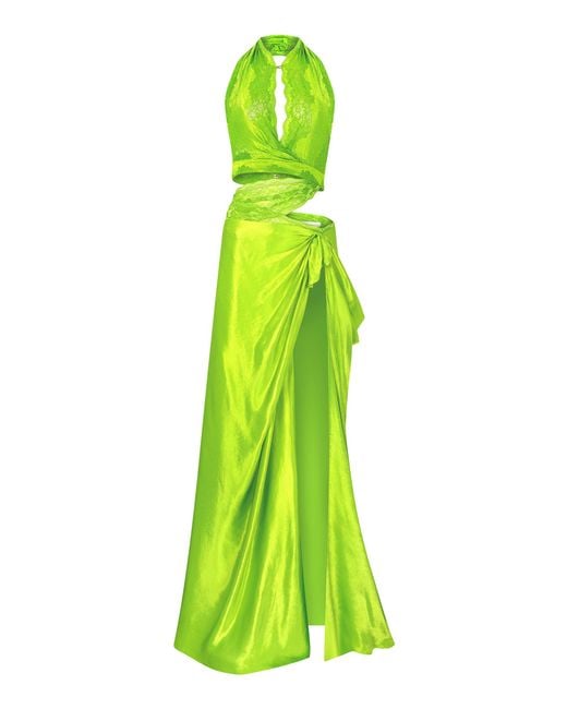 RAISA & VANESSA Green Halterneck Cut Out Maxi Dress