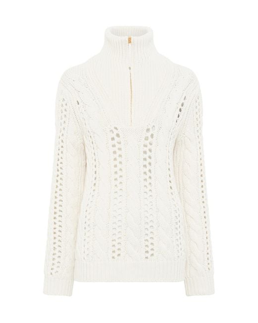 Gabriela Hearst White Idris Mockneck Cashmere Sweater