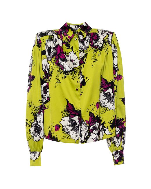 DES_PHEMMES Black 80S Printed Satin Top