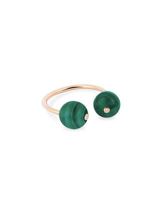 Ginette NY Green Malachite Bubble Ring