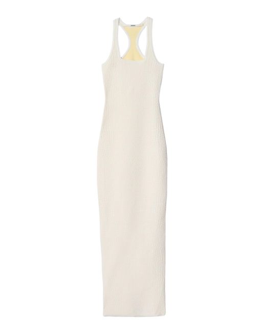 Jacquemus White The Scala Racerback Stretch-Knit Maxi Dress