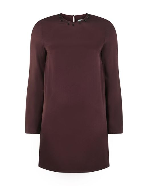 Harris Tapper Purple Saul Silk Satin Mini Dress