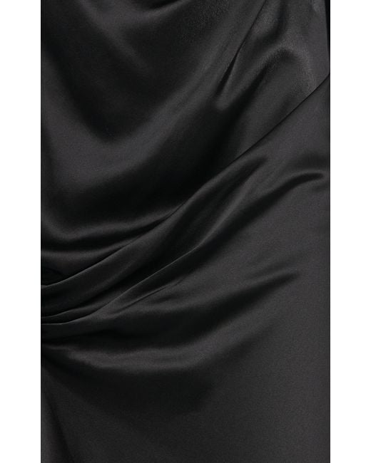 Christopher Esber Black Cusco Draped Silk Maxi Dress