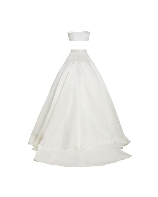 Brandon Maxwell Strapless Bustier And Ball Gown Skirt Set in White