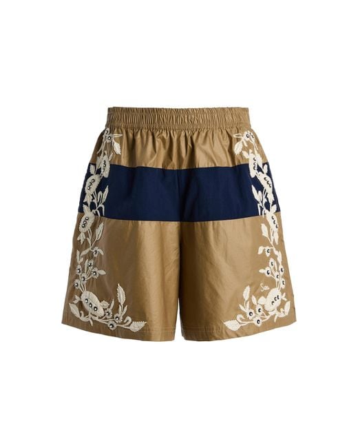 Sea Blue Georgie Cotton-Blend Sportswear Shorts