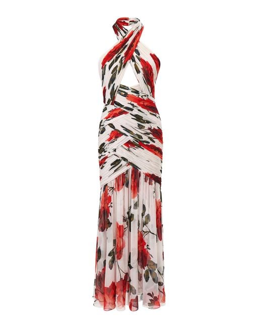 cross front chiffon dress Baltic Born Womens Annaeli Cross Front Maxi Dress | Black