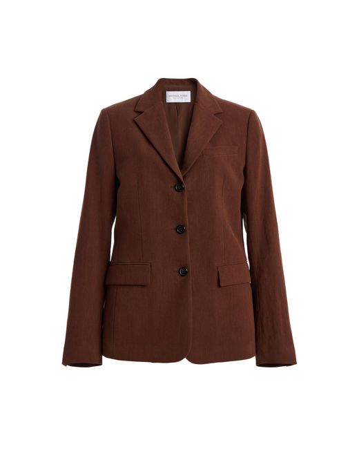 Michael Kors Brown Symon Schoolboy Linen Blazer
