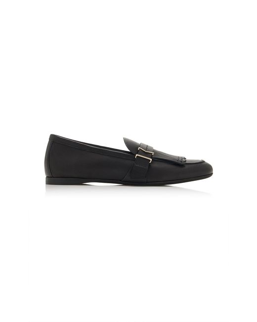 Max Mara Black Leather Loafers