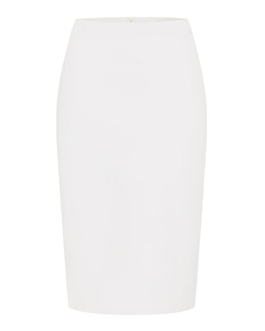 Alex Perry White Leather Midi Skirt