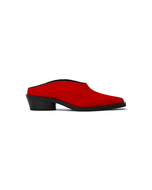 Proenza Schouler Red Bronco Leather Mules