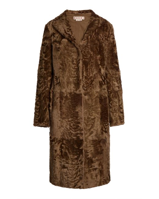 Marni Brown Shearling Trench Coat