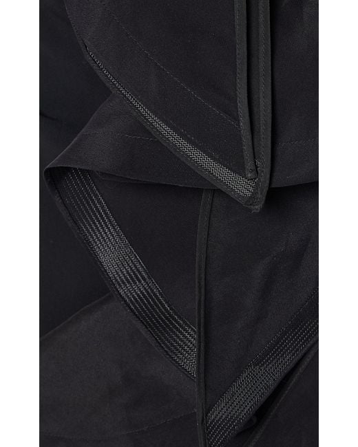 Maticevski Black Satellite Wave Structured Chiffon Gown