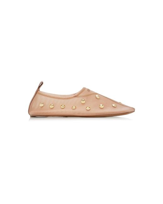 Chloé Pink Rita Mesh Studded Ballet Flats