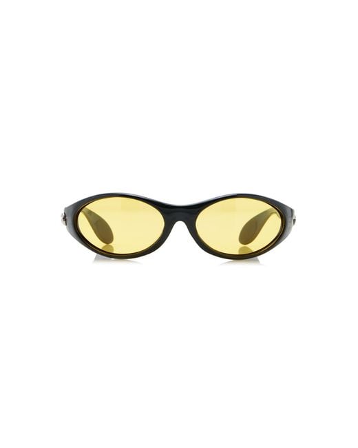 Coperni Yellow Cycling Round-frame Acetate Sunglasses