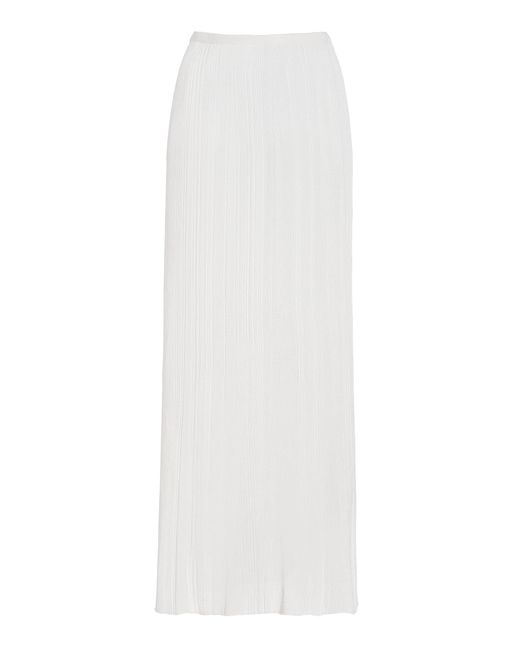 Gabriela Hearst White Daniella Knit Silk Maxi Skirt