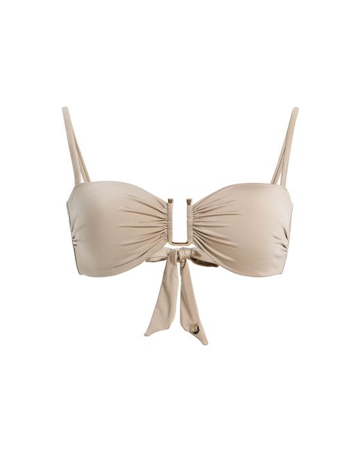 Max Mara Natural Shiny Jersey Bandeau Bikini Top