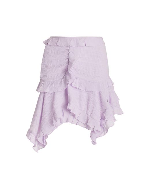 Isabel Marant Purple Geneva Ruffled Shirred-georgette Mini Skirt