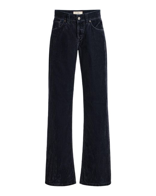 Jeanerica Blue Kyoto Droit Corduroy Low-Rise Straight-Leg Jeans