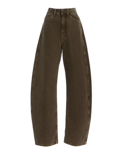 Lemaire Brown High-Rise Cotton Curved Pants
