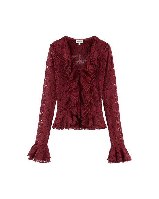 ARAKII Red Exclusive Lace Frill Top