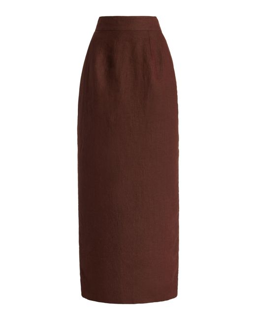 Posse Brown Exclusive Emma Linen Maxi Skirt