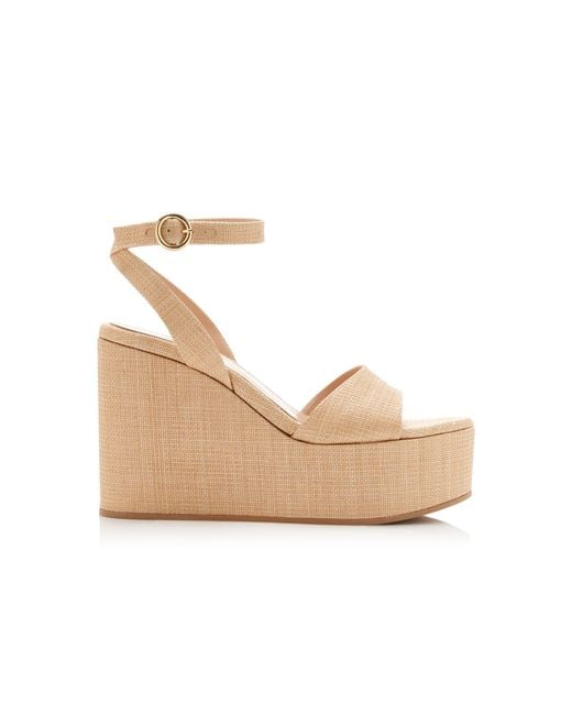 Gianvito Rossi Natural Linen Platform Sandals