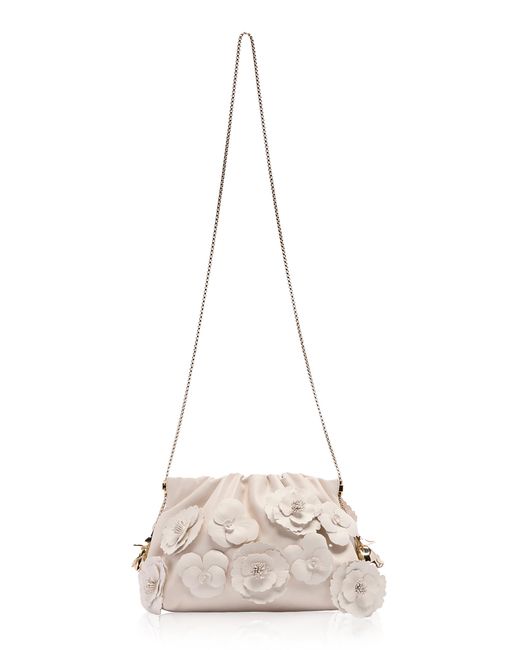 Erdem Natural Embroidered Flora Pochette Crossbody Bag