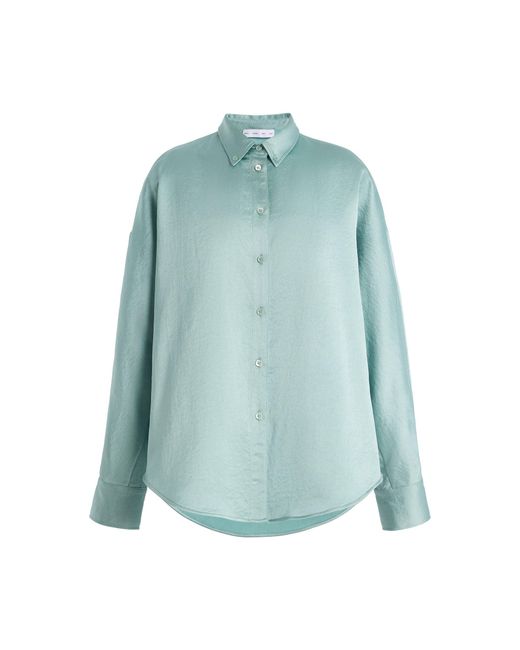 Proenza Schouler Blue Caroline Crinkled Crepe Shirt