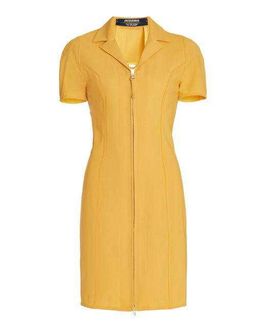 Jacquemus Orange Tangelo Cutout Stretch-wool Mini Dress